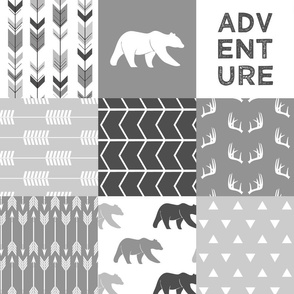Adventure Woodland Wholecloth  || grey