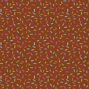 Rainbow Sprinkles on Chocolate - tiny scale