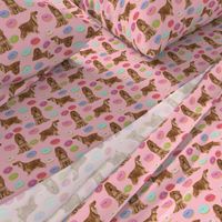 cocker spaniel donuts food design cocker spaniel pattern fabric - pink