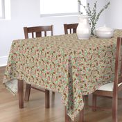 cocker spaniel florals dog fabric floral flowers dog pattern - mint