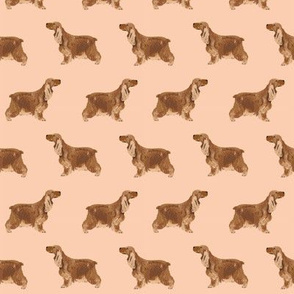 cocker spaniel dog fabric hunting dog pattern design - apricot