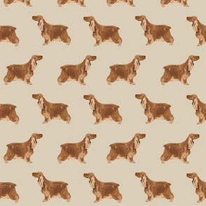 cocker spaniel dog fabric hunting dog pattern design -sand