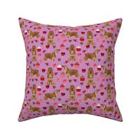 cocker spaniel valentines love fabric - purple