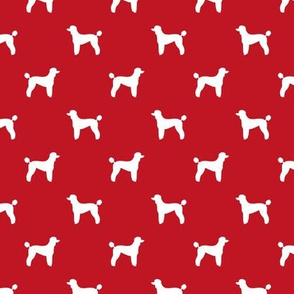poodle silhouette fabric best dogs quilting fabric dog design - fire red