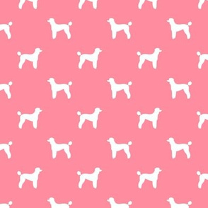 poodle silhouette fabric best dogs quilting fabric dog design - flamingo pink