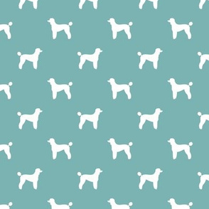 poodle silhouette fabric best dogs quilting fabric dog design - gulf blue