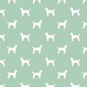 poodle silhouette fabric best dogs quilting fabric dog design - mint green