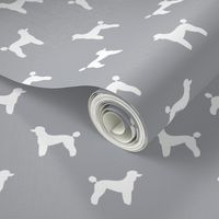 poodle silhouette fabric best dogs quilting fabric dog design - quarry grey