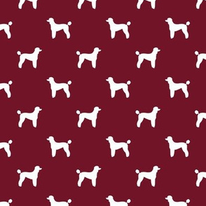 poodle silhouette fabric best dogs quilting fabric dog design - ruby red