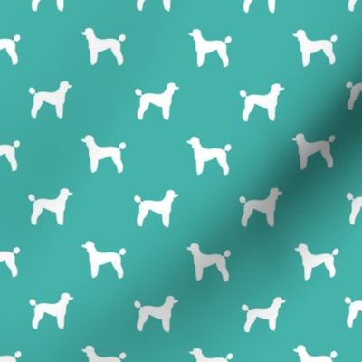 poodle silhouette fabric best dogs quilting fabric dog design - turquoise