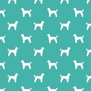 poodle silhouette fabric best dogs quilting fabric dog design - turquoise