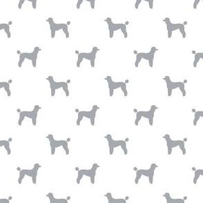 poodle silhouette fabric best dogs quilting fabric dog design - white and grey