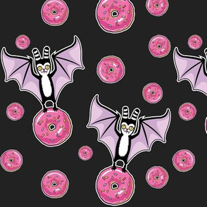 bat and donut - black