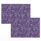 hearts // deep purple hearts heart love pattern fabric andrea lauren valentines day design