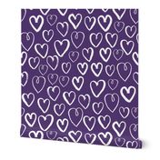 hearts // deep purple hearts heart love pattern fabric andrea lauren valentines day design