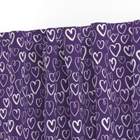 hearts // deep purple hearts heart love pattern fabric andrea lauren valentines day design