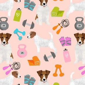 jack russell terrier workout fitness fabric dogs design - apricot