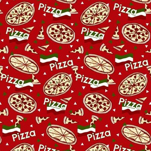 Bring on the Pies / Pizza on Red  Small / Med Cheese,Pepperoni, Veggie Assorted  pizza party  