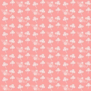 Bee & Clover on Coral Pink