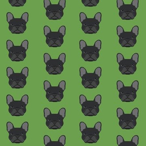 french bulldog black head frenchie dog fabric - asparagus green