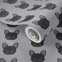 french bulldog black head frenchie dog fabric - grey