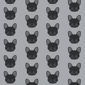 french bulldog black head frenchie dog fabric - grey