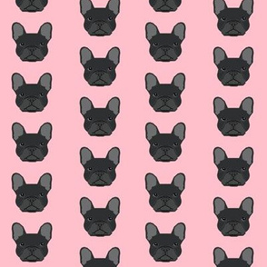 french bulldog black head frenchie dog fabric - pink