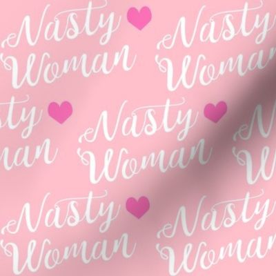 nasty woman fabric girls girl power feminist design - pink