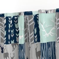 Patchwork Deer in mint,navy, grey