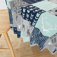 Patchwork Deer in mint,navy, grey