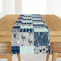 Patchwork Deer in mint,navy, grey