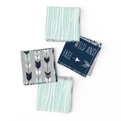 Patchwork Deer in mint,navy, grey