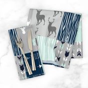 Patchwork Deer in mint,navy, grey