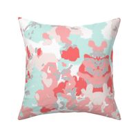 pastel painterly blush coral mint nursery baby girls fabric