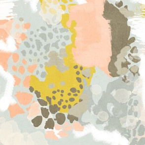 upton - abstract art print on fabric blush mustard nursery baby design
