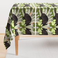 native armadillos green tea towel