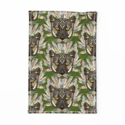 native mountain lion green tea towel