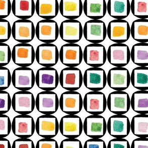 Watercolor Rainbow Rounded Squares