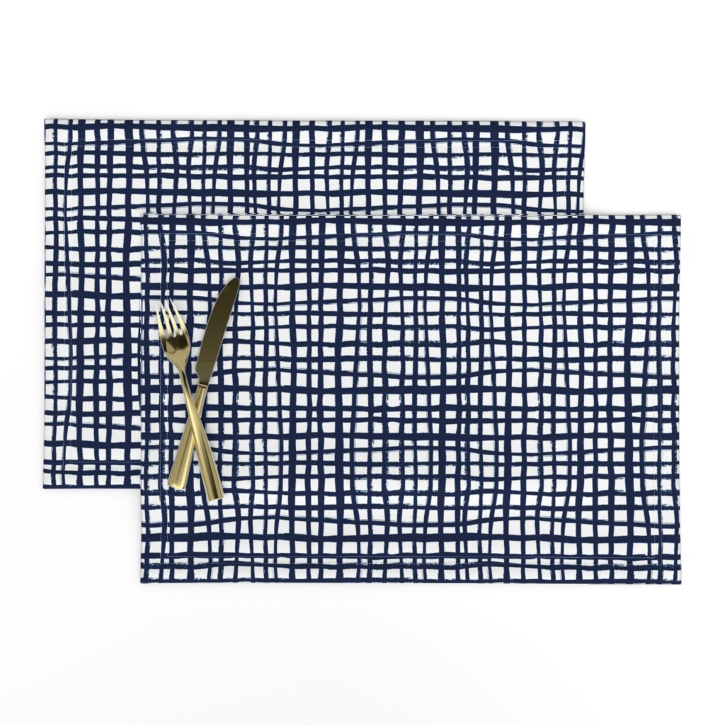 grid lines navy blue grid fabric coordinate