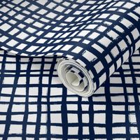 grid lines navy blue grid fabric coordinate