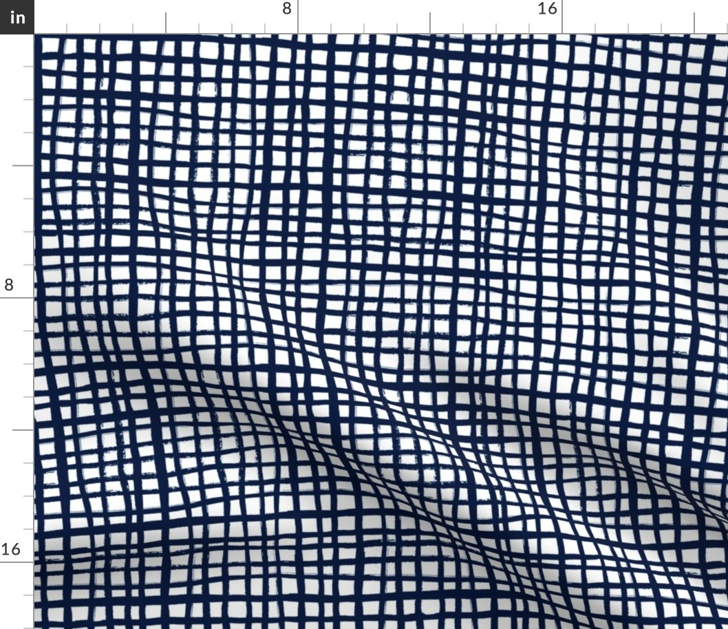 grid lines navy blue grid fabric coordinate