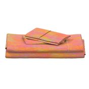 AURORA BOREALIS TEXTILE FIBER ART INSPIRED ORANGE PINK SUN NEON TANGERINE