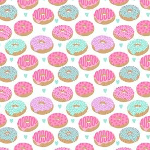 pastel donuts cute pink and mint donut design hearts micro tiny print