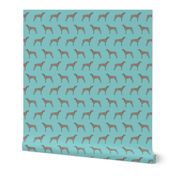 weimaraner dog fabric simple dog design  - light blue
