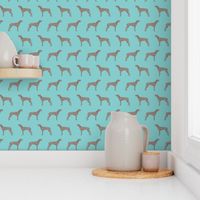 weimaraner dog fabric simple dog design  - light blue