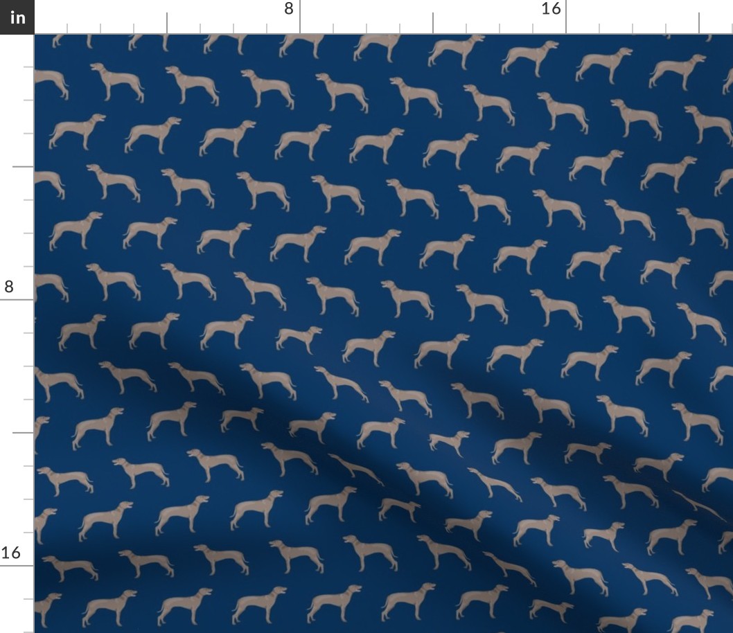 weimaraner dog fabric simple dog design  - navy