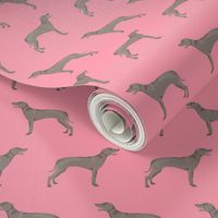 weimaraner dog fabric simple dog design  - pink