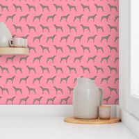 weimaraner dog fabric simple dog design  - pink