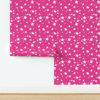 stars // hot pink star fabric girls 