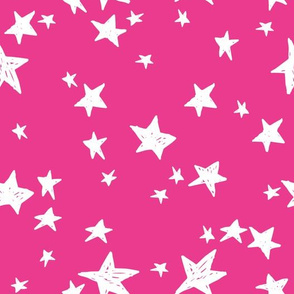 stars // hot pink star fabric girls 